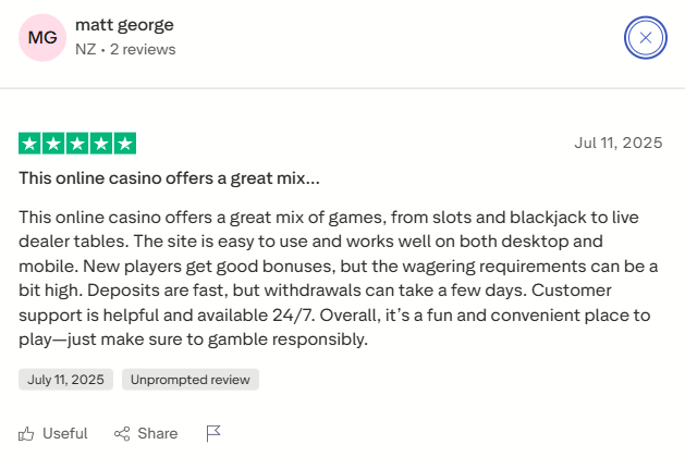 Player feedback commending smooth and secure withdrawal process at Adrenaline Casino